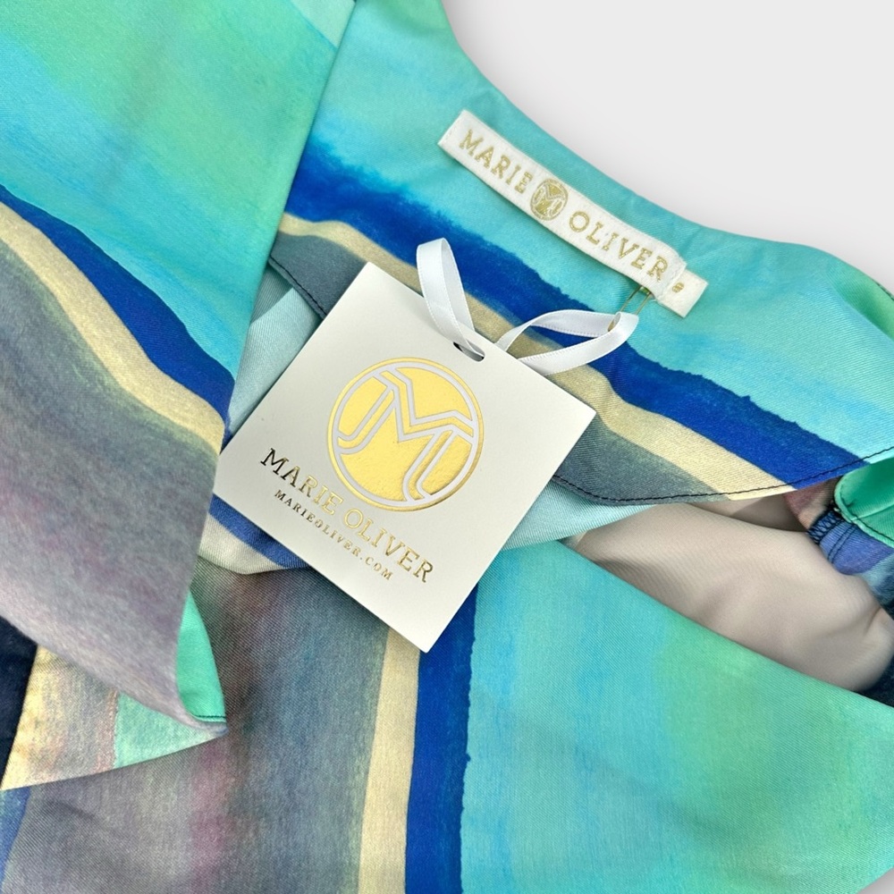 MARIE OLIVER Dress NWT SIZE 8 Callie Silk Blend Belted Mini in‎ Santa Fe Stripe - Picture 9 of 13